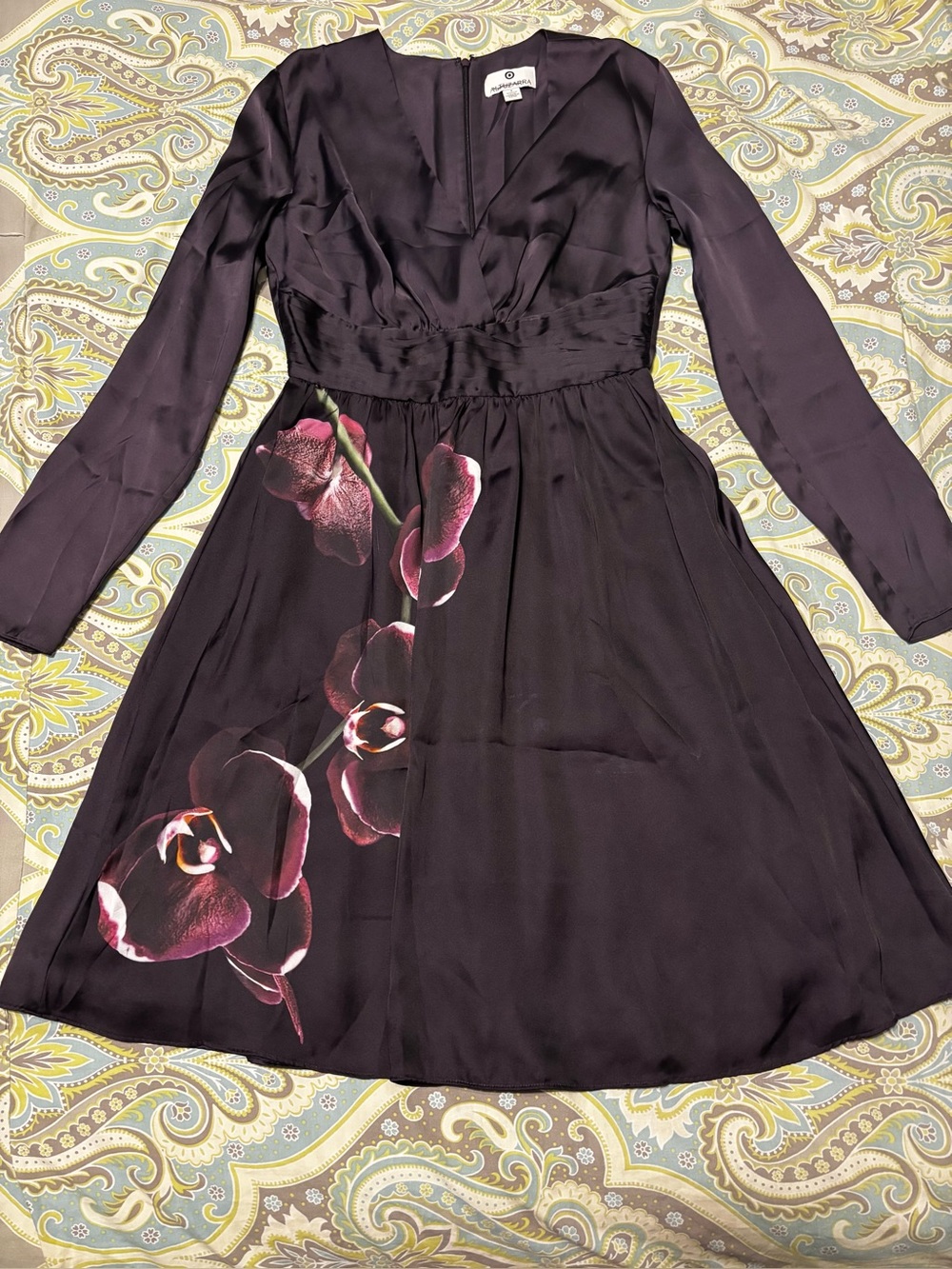 Altuzarra Plum Dress with Orchid Print